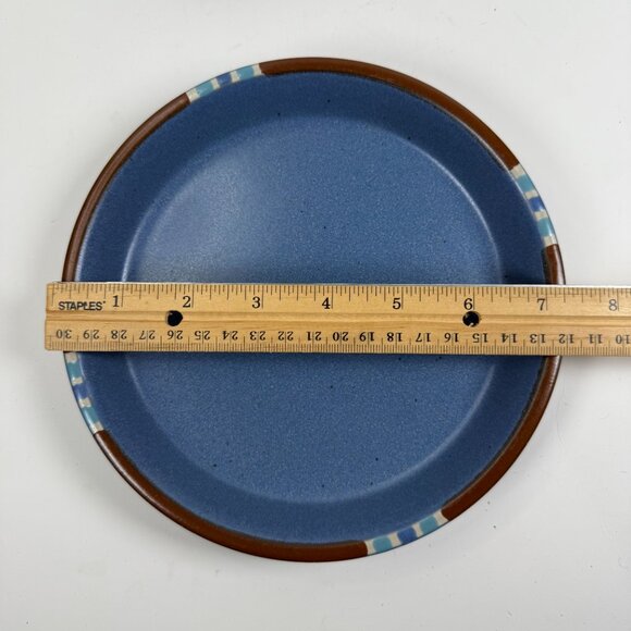 Lot of 3 Dansk Mesa Blue Stoneware Salad Dessert Plates 7 3/8" Japan - Picture 3 of 5